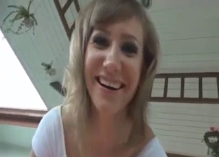 Good-looking babe is sucking with passion