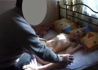 Dad is touching his sexy naked daughter