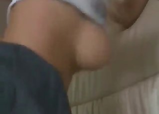 Big-bottomed blonde drilled by uncle