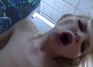 Busty blonde auntie jumps on my dick